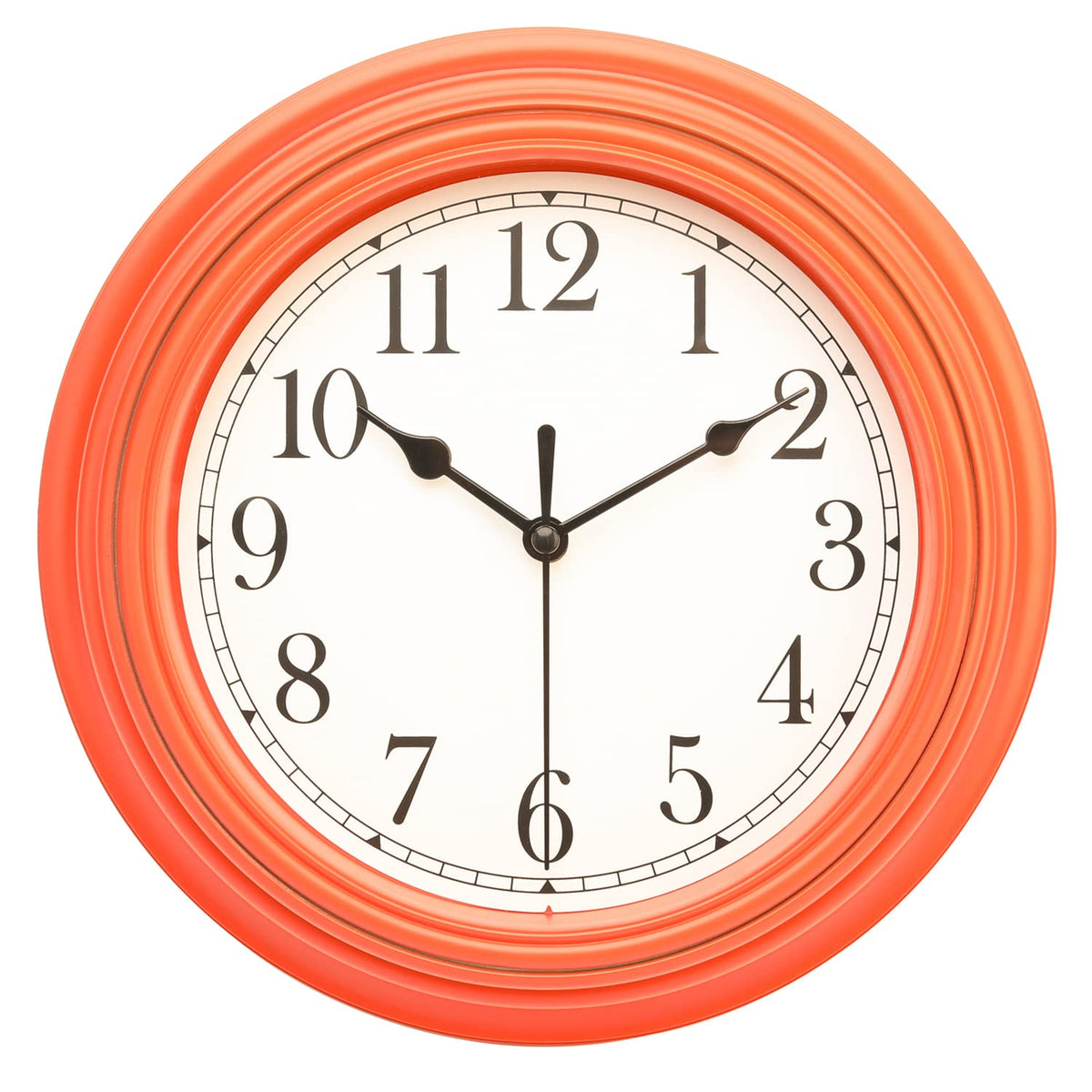 Topkey Silent Wall Clock Kitchen 9 Inch Retro Non-Ticking Decorative Bedroom Office Wall Clock - White