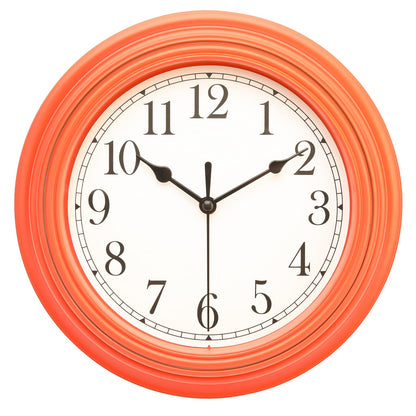 Topkey Silent Wall Clock Kitchen 9 Inch Retro Non-Ticking Decorative Bedroom Office Wall Clock - White