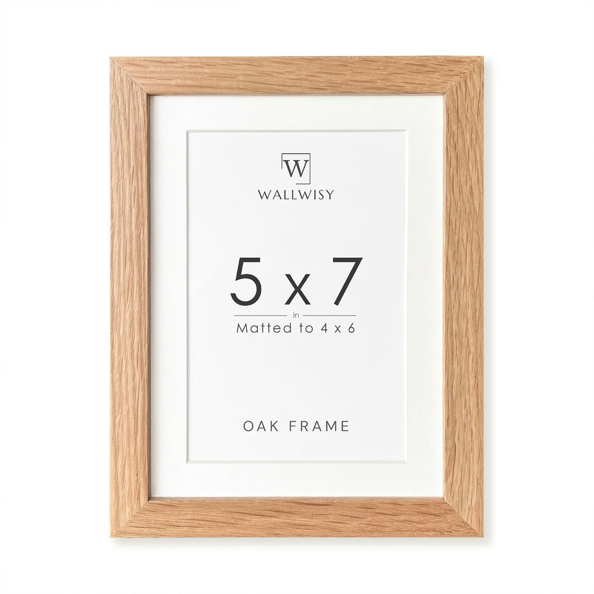 5x7 Picture Frame, Solid Oak Wood 5x7 Photo Frame with Mat to 4x6