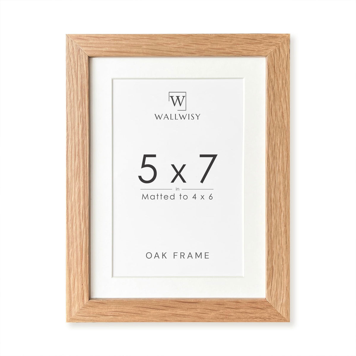 5x7 Picture Frame, Solid Oak Wood 5x7 Photo Frame with Mat to 4x6