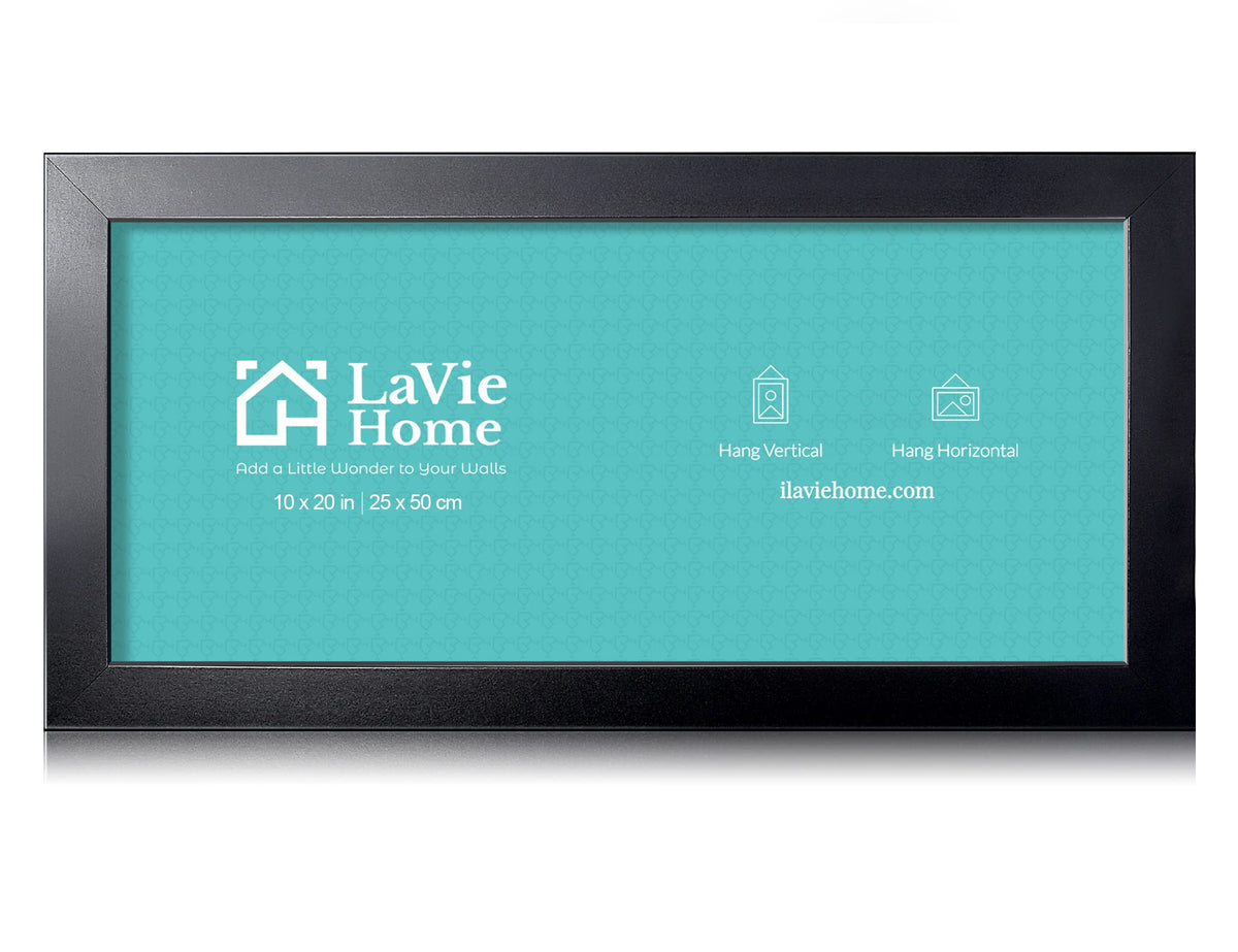 LaVie Home 14x18 Picture Frame Black Poster Frame,Display Pictures 12x16 with Mat or 14x18 Without Mat, Stable and Sturdy Frame and Polished Plexiglass, Horizontal and Vertical Format of The Walls