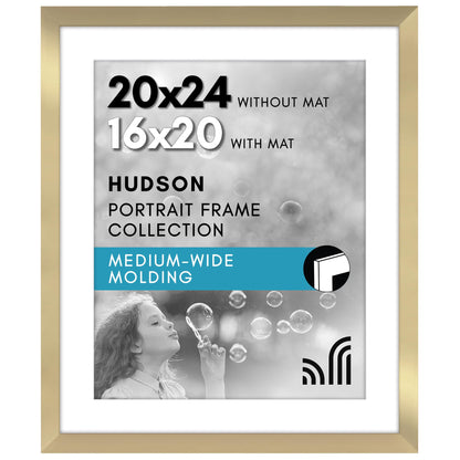 Americanflat 22x28 Poster Frame - Matted to 18x24 - Engineered Wood - Black