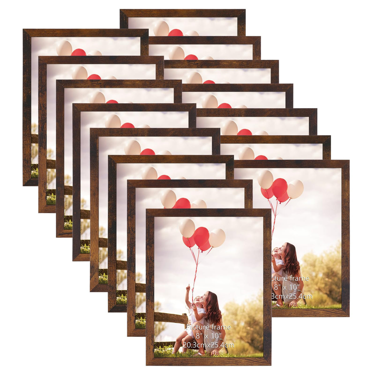 HORLIMER 8x10 Picture Frame Set of 15, Black Picture Frames Display 8 by 10 Photo for Wall or Tabletop