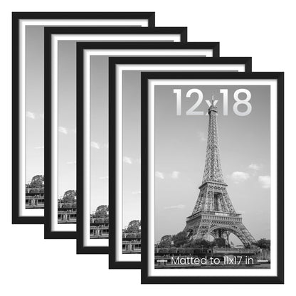 upsimples 8x10 Picture Frames, Gallery Wall Frames Set of 5, Black