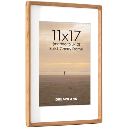 Dreamland 8x10 Picture Frame, USA-Sourced Oak Wood Photo Frames with HD Tempered Glass, 8 x 10 Wooden Frame Matted to 5 x 7, 8x10 Frames Handcrafted Rounded Corner for Tabletop or Wall Display