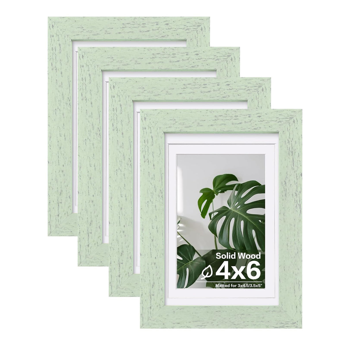Egofine 8x10 Picture Frames Set of 4, Made of Solid Wood Covered by Plexiglass 4x6 and 5x7 with Mat or 8x10 without Mat, for Table Top Display and Wall Mounting Photo Frame White