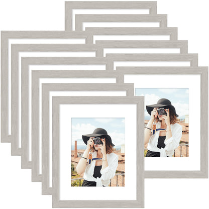 Picrit 8x10 Picture Frame Set of 12, Modern Gallery Wall Frames, Black