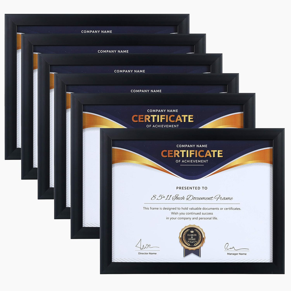 ELSKER&HOME 8.5x11 Picture Frame Certificate Document Frame 6 Pack Glass