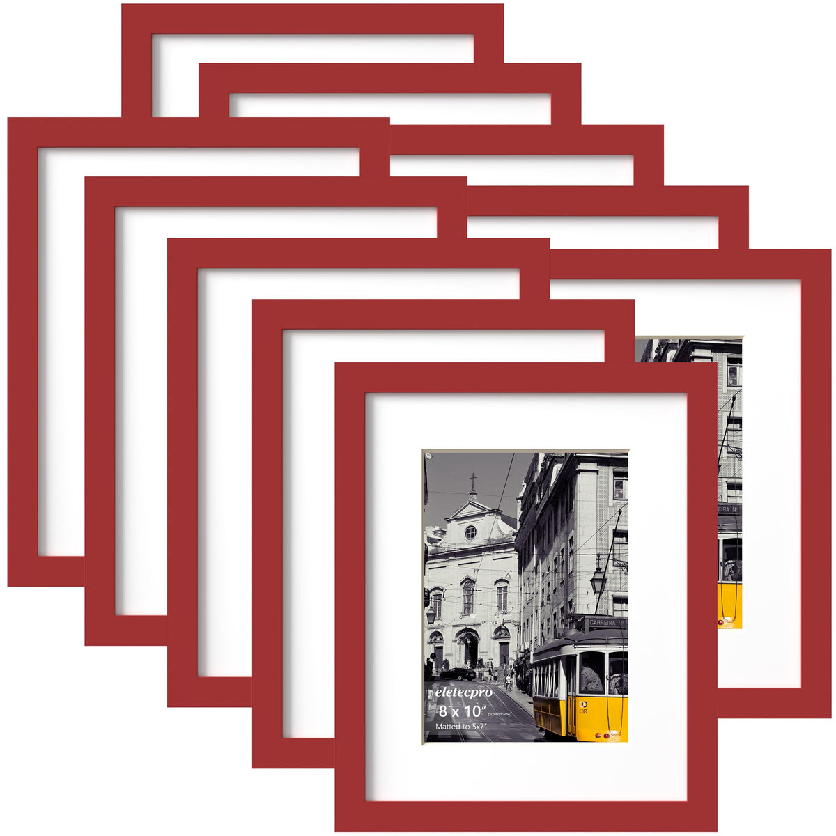 eletecpro 8x10 Picture Frames, Acrylic Cover, Black, Set of 10