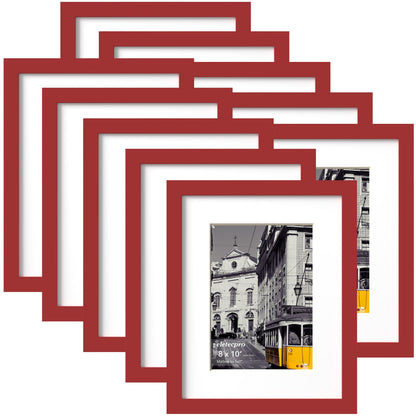 eletecpro 8x10 Picture Frames, Acrylic Cover, Black, Set of 10