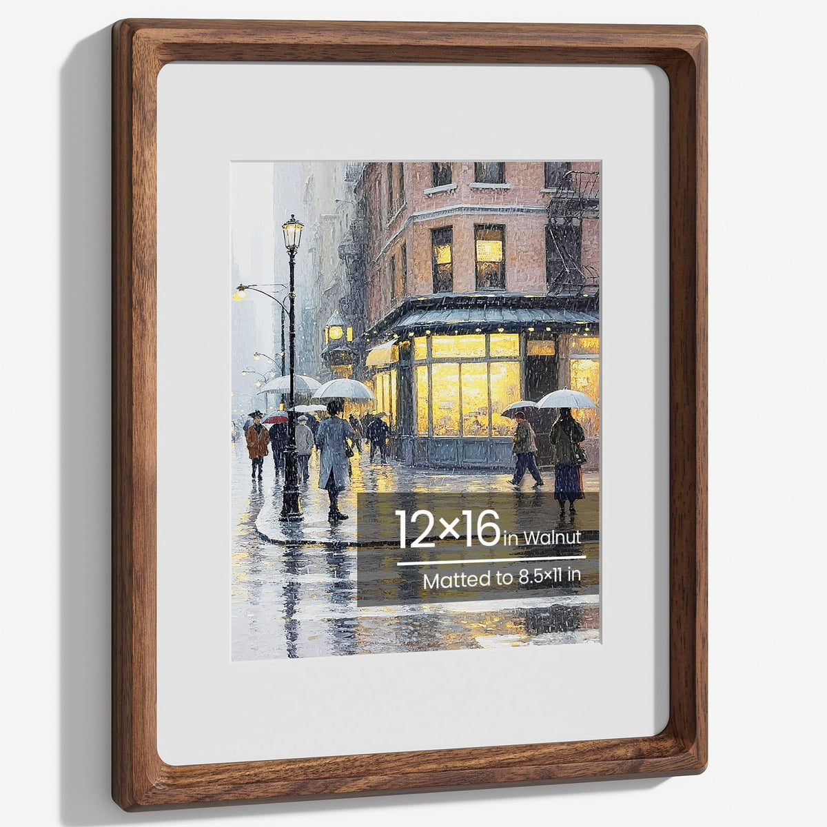 11x14 Picture Frame, Walnut Wooden Picture Frames for Wall Matted 8x10