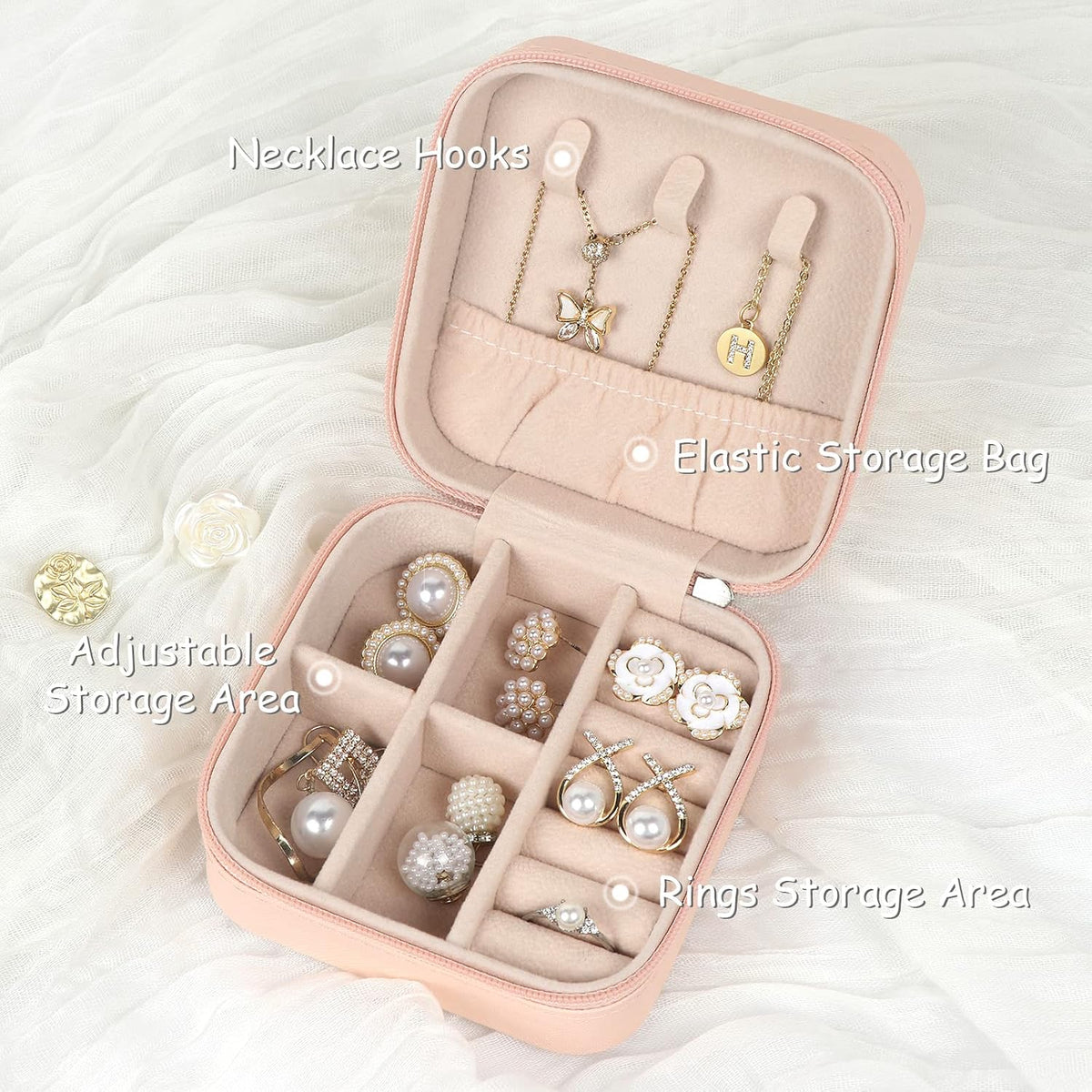 MFXIP Travel Jewelry Case Small Jewelry Box Jewelry Organizer Storage Case