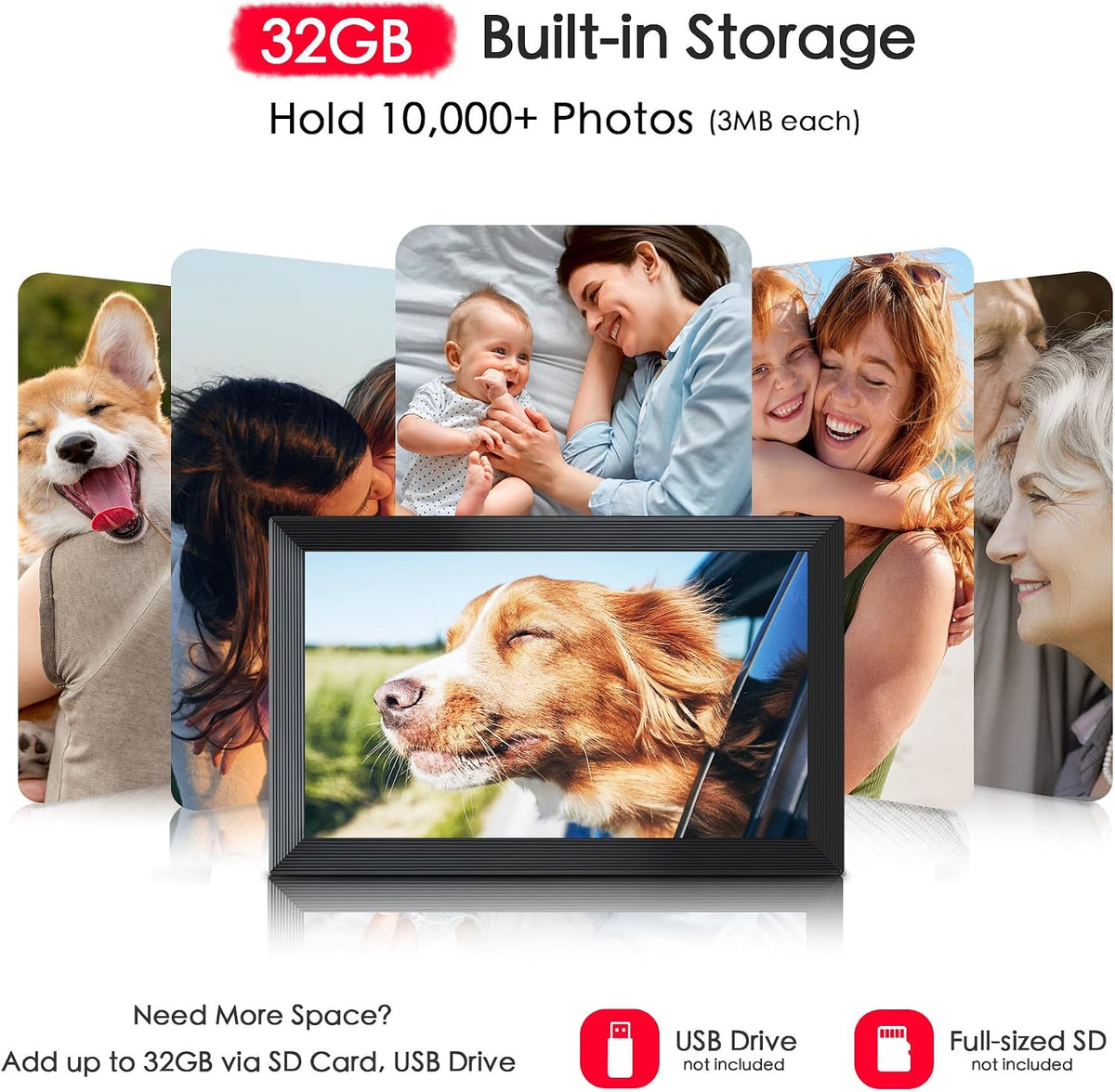 Frameo 15.6" Digital Picture Frame WiFi, Large Display Digital Photo Frame