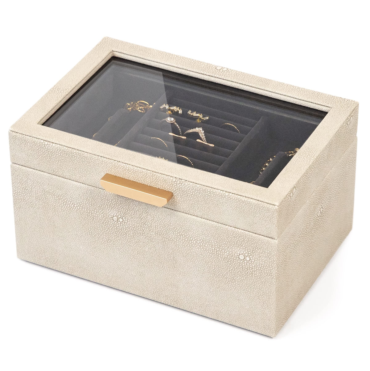 CASE ELEGANCE Monogrammed Petite 3-Tier Jewelry Box - Display Case