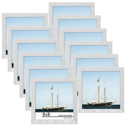 Picrit 8x10 Picture Frame Set of 12, Modern Gallery Wall Frames, Black