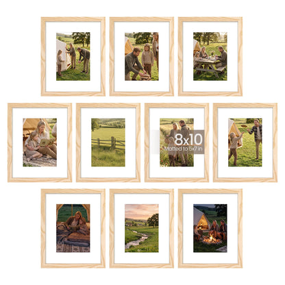 upsimples 5x7 Picture Frame, Photo Collage Wall Decor Set of 10, Black