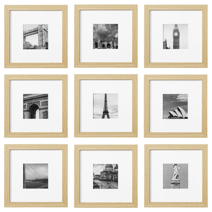 eletecpro Picture Frames Set of 9, 12x12 in, Acrylic Cover, Black