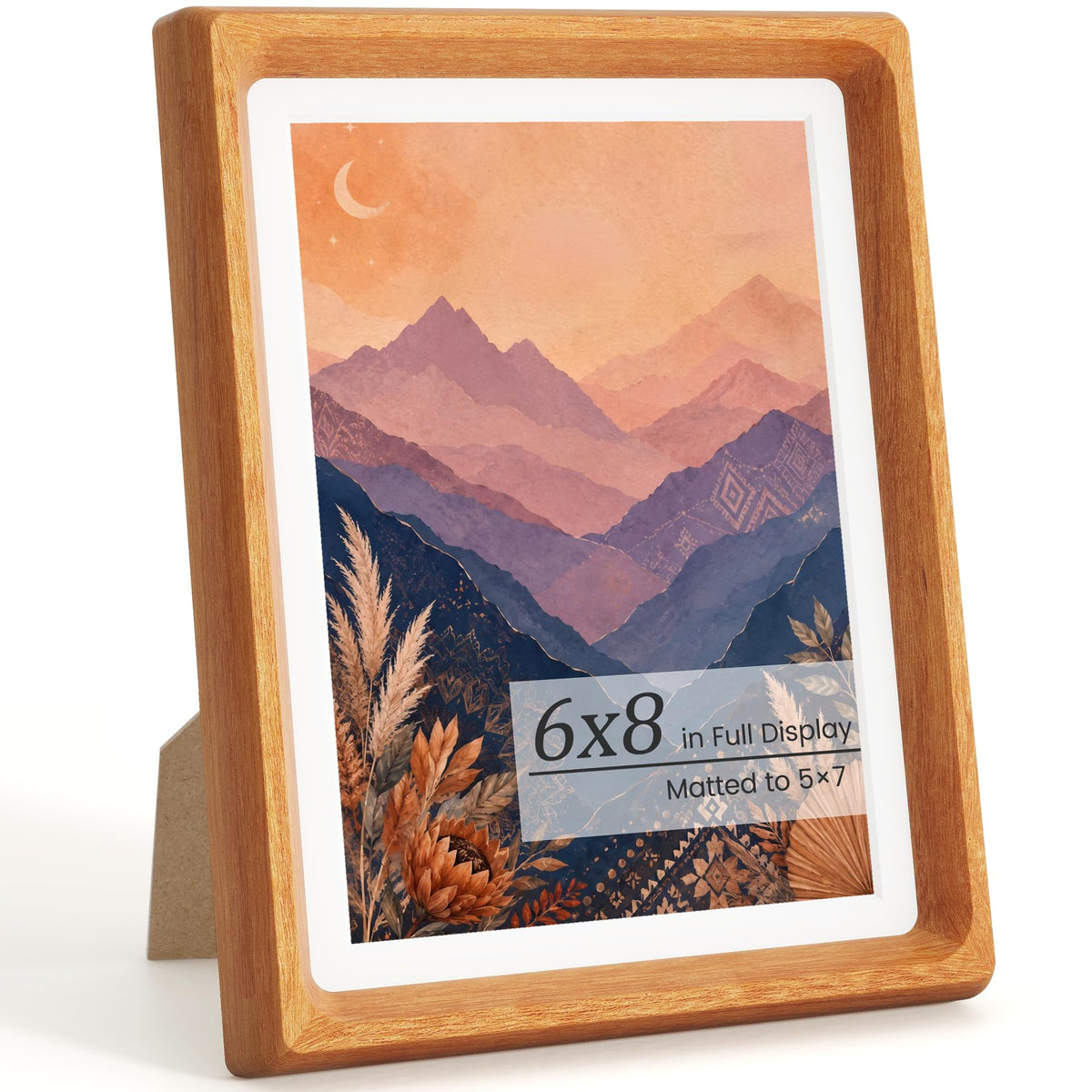 Picture Frames, Solid Walnut Wooden Frame,Round Corner Hand Craft Photo Frame, 11x14 Matted to 8x10, 11 by 14 Document Diploma Frame with HD Real Glass,Wall or Tabletop Display
