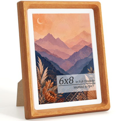 Picture Frames, Solid Walnut Wooden Frame,Round Corner Hand Craft Photo Frame, 11x14 Matted to 8x10, 11 by 14 Document Diploma Frame with HD Real Glass,Wall or Tabletop Display