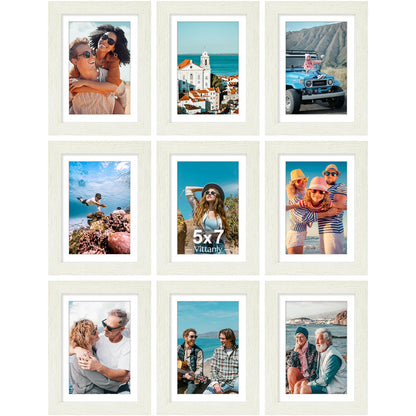 Vittanly 8x10 Picture Frames Set of 9 for Wall or Tabletop Display, Black