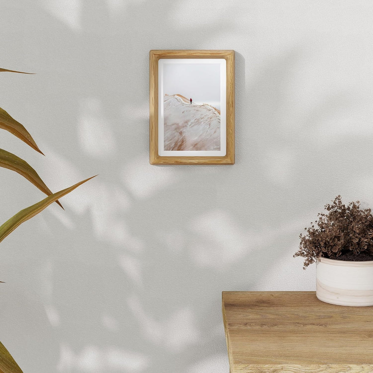 Dreamland 5x7 Picture Frame, USA-Sourced Oak Wood Photo Frames with HD Tempered Glass, 5 x 7 Wooden Frame Matted to 4 x 6, 5x7 Frames Handcrafted Rounded Corner for Tabletop or Wall Display