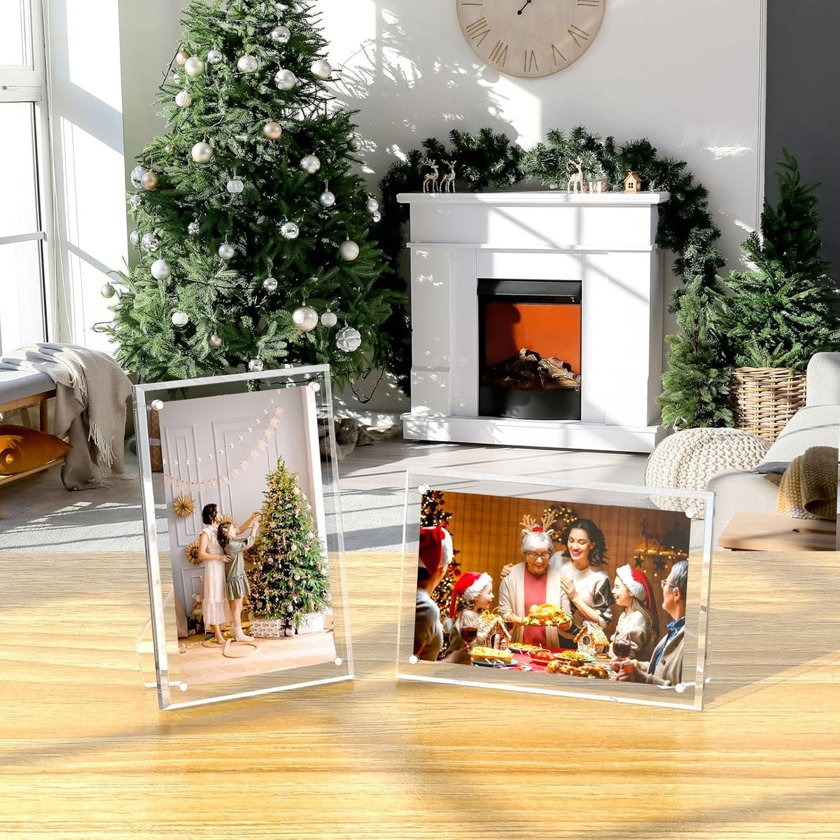 AITEE 4x6 Acrylic Picture Frame 3 Pack, Clear Lucite Frame with Stand