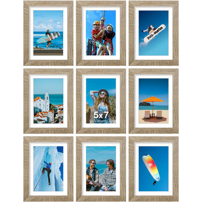 Vittanly 8x10 Picture Frames Set of 9 for Wall or Tabletop Display, Black
