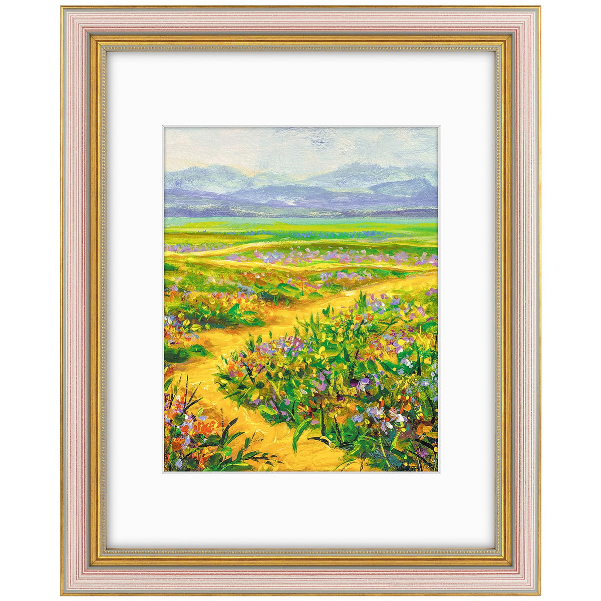 Golden State Art,8x10 Ornate Picture Frame Holds 5x7 Photo,Green Gold