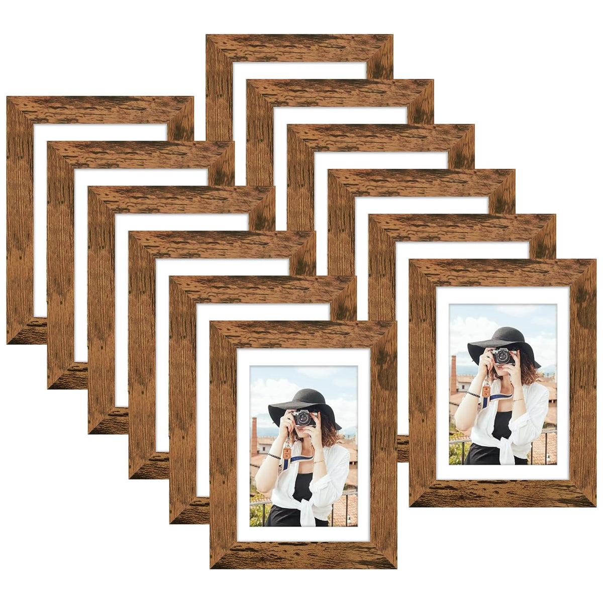 Picrit 8x10 Picture Frame Set of 12, Modern Gallery Wall Frames, Black