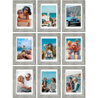 Vittanly 8x10 Picture Frames Set of 9 for Wall or Tabletop Display, Black
