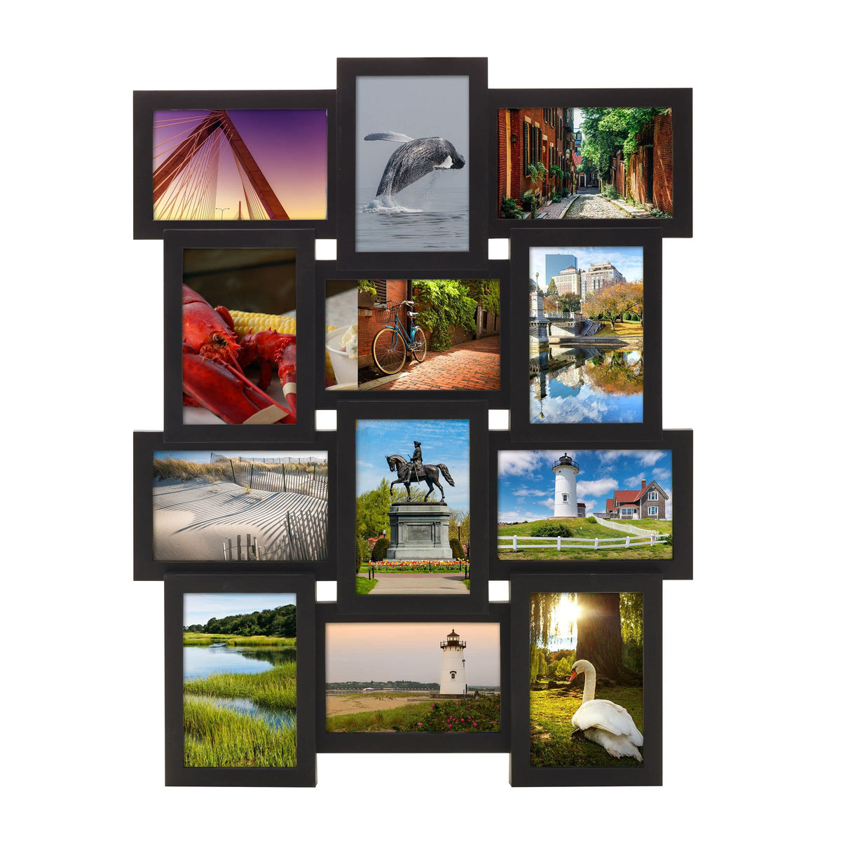 MELANNCO Collage Picture Frame 18x23 Inch Black - Holds 12 Photos in 4x6 and 6x4 Formats - Wall Display for Home Decor, Horizontal or Vertical Hanging