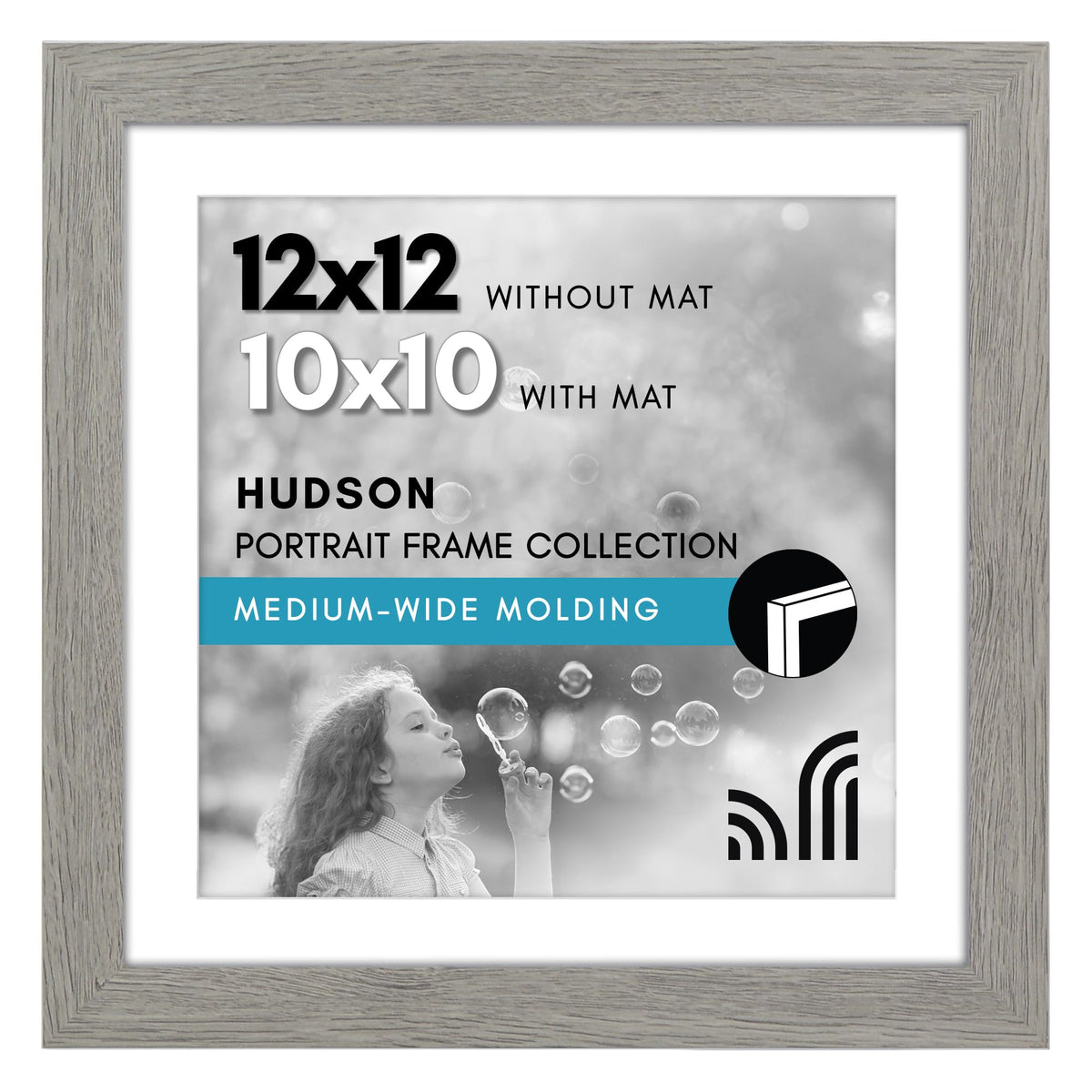 Americanflat 22x28 Poster Frame - Matted to 18x24 - Engineered Wood - Black