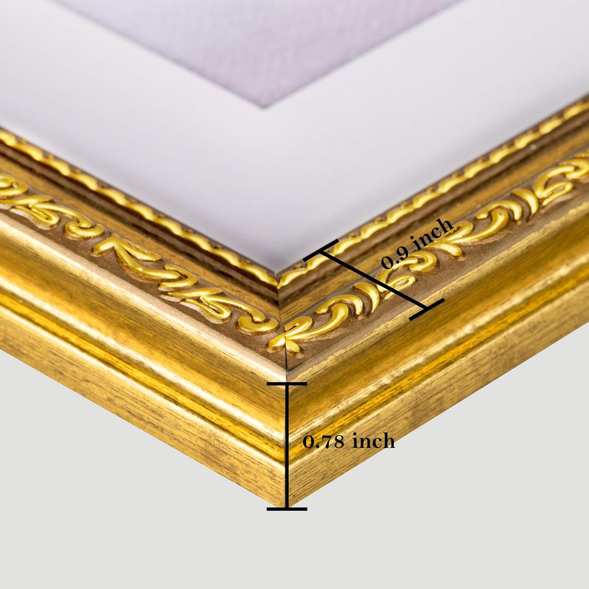 eletecpro 8x10 Vintage Picture Frame, Glass Cover, Gold, 4-Pack