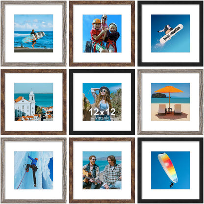 Vittanly 8x10 Picture Frames Set of 9 for Wall or Tabletop Display, Black
