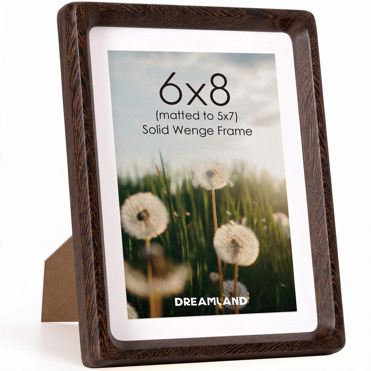 Dreamland 5x7 Picture Frame, USA-Sourced Oak Wood Photo Frames with HD Tempered Glass, 5 x 7 Wooden Frame Matted to 4 x 6, 5x7 Frames Handcrafted Rounded Corner for Tabletop or Wall Display
