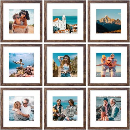 Vittanly 8x10 Picture Frames Set of 9 for Wall or Tabletop Display, Black