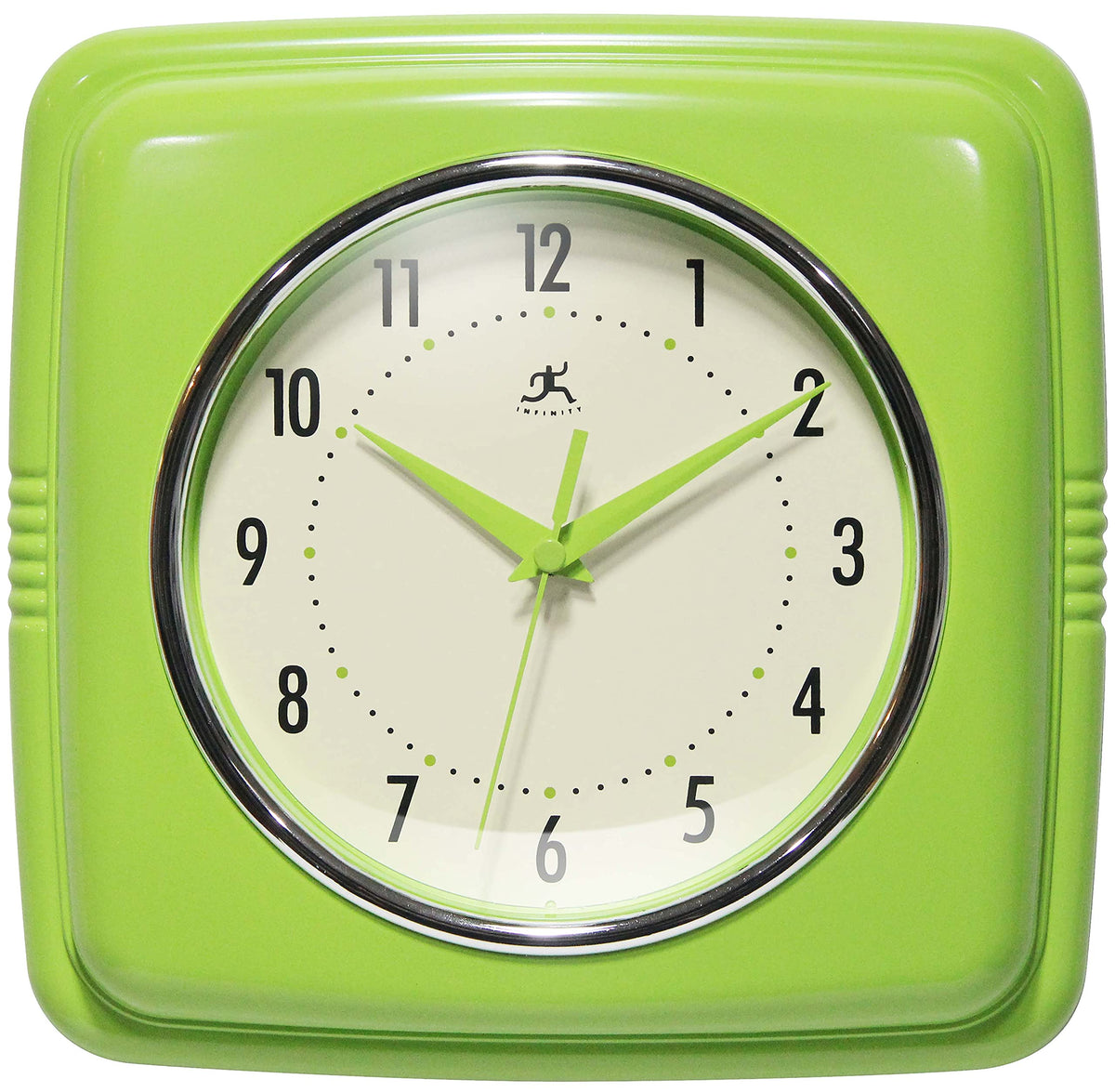 Infinity Instruments Retro Wall Clock for Living Room – Silent