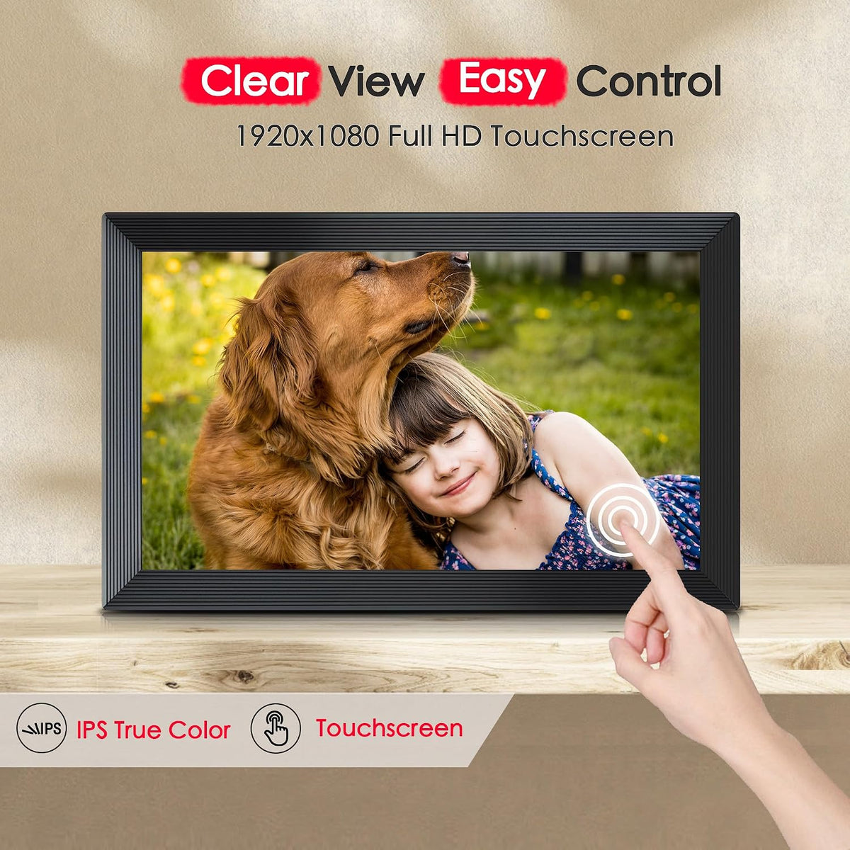 Frameo 15.6" Digital Picture Frame WiFi, Large Display Digital Photo Frame