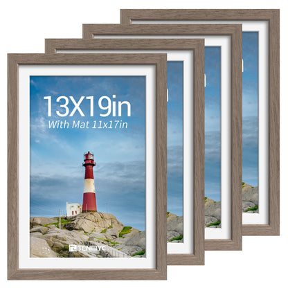 5x7 picture frame 4 Pack, 4x6 Mat, Black Wood, Glass, for Photo