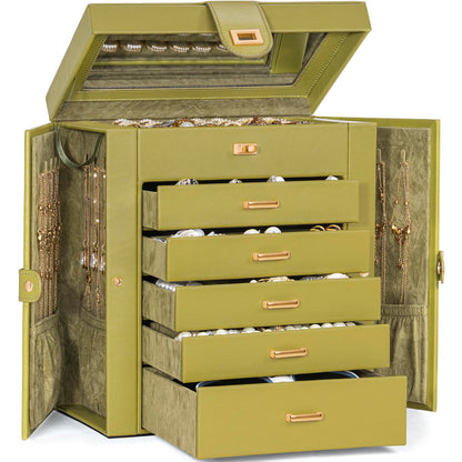 AKOZLIN 6-Tier Jewelry Box Organizer 5 Drawers Storage Black Regular