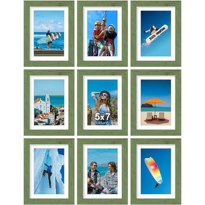 Vittanly 8x10 Picture Frames Set of 9 for Wall or Tabletop Display, Black