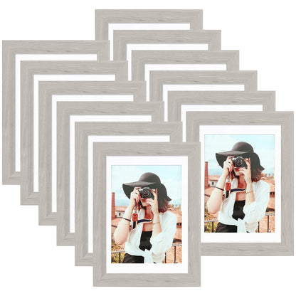 Picrit 8x10 Picture Frame Set of 12, Modern Gallery Wall Frames, Black