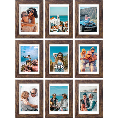 Vittanly 8x10 Picture Frames Set of 9 for Wall or Tabletop Display, Black