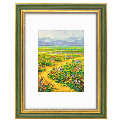 Golden State Art,8x10 Ornate Picture Frame Holds 5x7 Photo,Green Gold