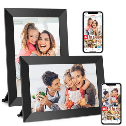 BIGASUO Digital Picture Frame, 10.1" Frameo Digital Frame WiFi with 32GB Memory, 1280x800 IPS Touch Screen, Send Photos/Videos from Your Phone Anywhere, Photo Gifts for Parents and Grandparents