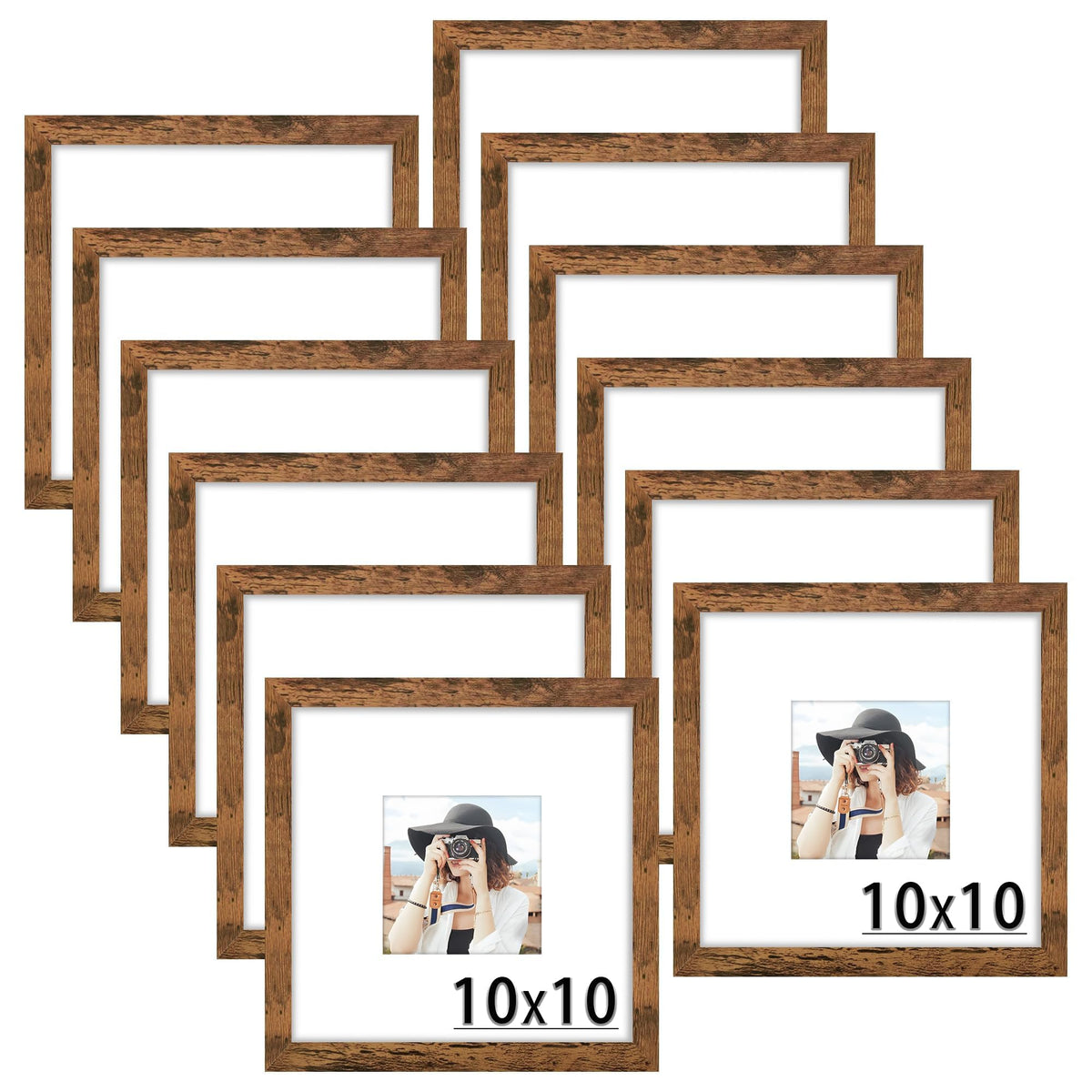 Picrit 8x10 Picture Frame Set of 12, Modern Gallery Wall Frames, Black