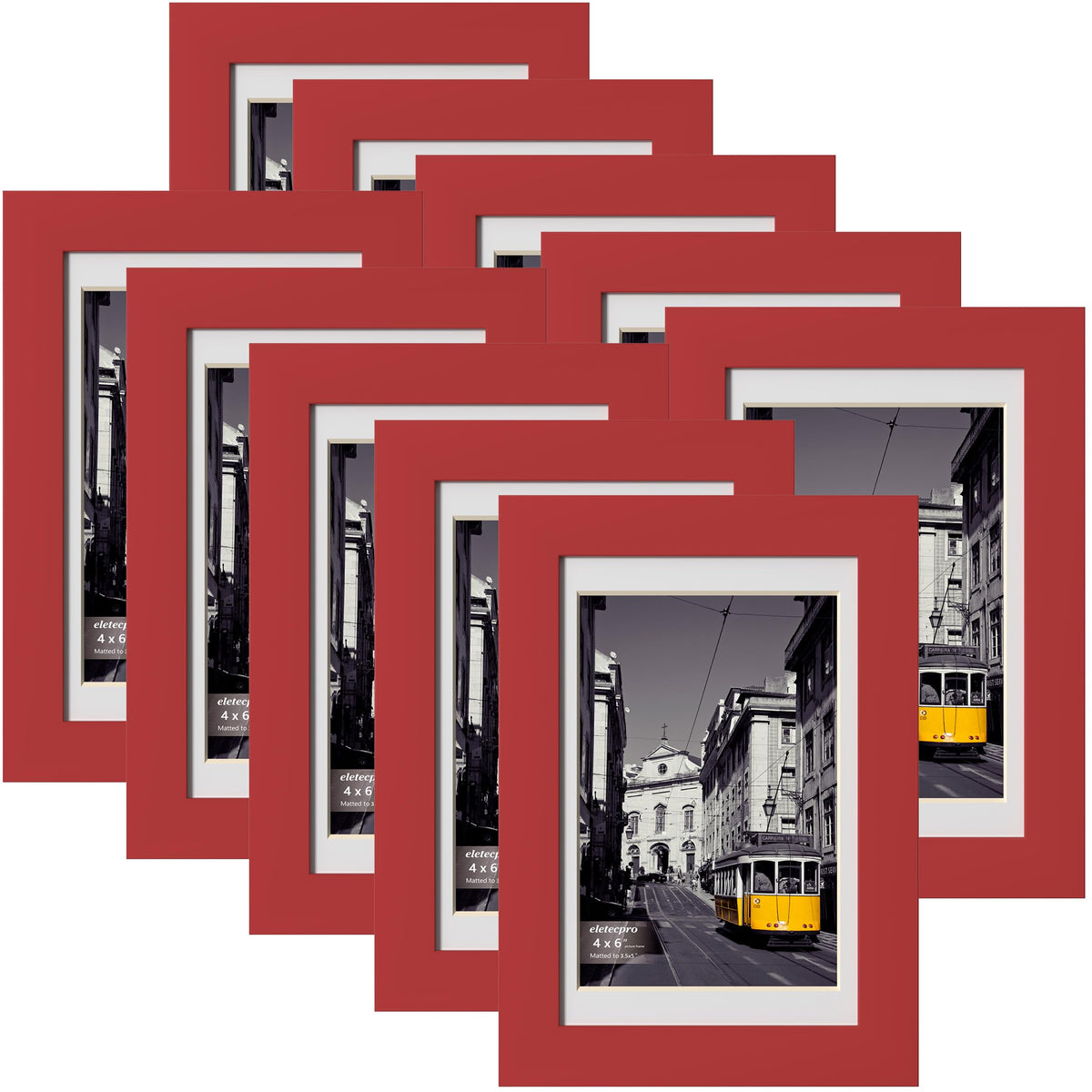 eletecpro 8x10 Picture Frames, Acrylic Cover, Black, Set of 10