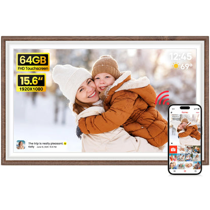 64GB 15.6" Frameo Digital Picture Frame WiFi, Large Electronic Photo Frames