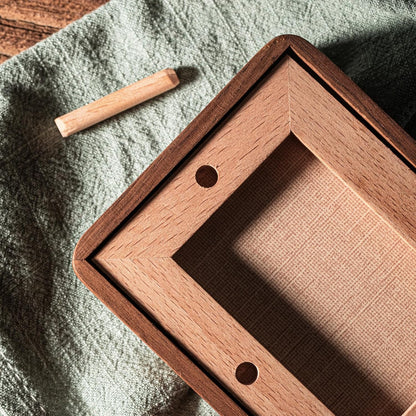 4x6 Picture Frame with 3x4 Mat - Rustic Farmhouse Walnut Wood Frame, Wall & Tabletop Display for Wedding Photos & Home Décor (4x6,Walnut)
