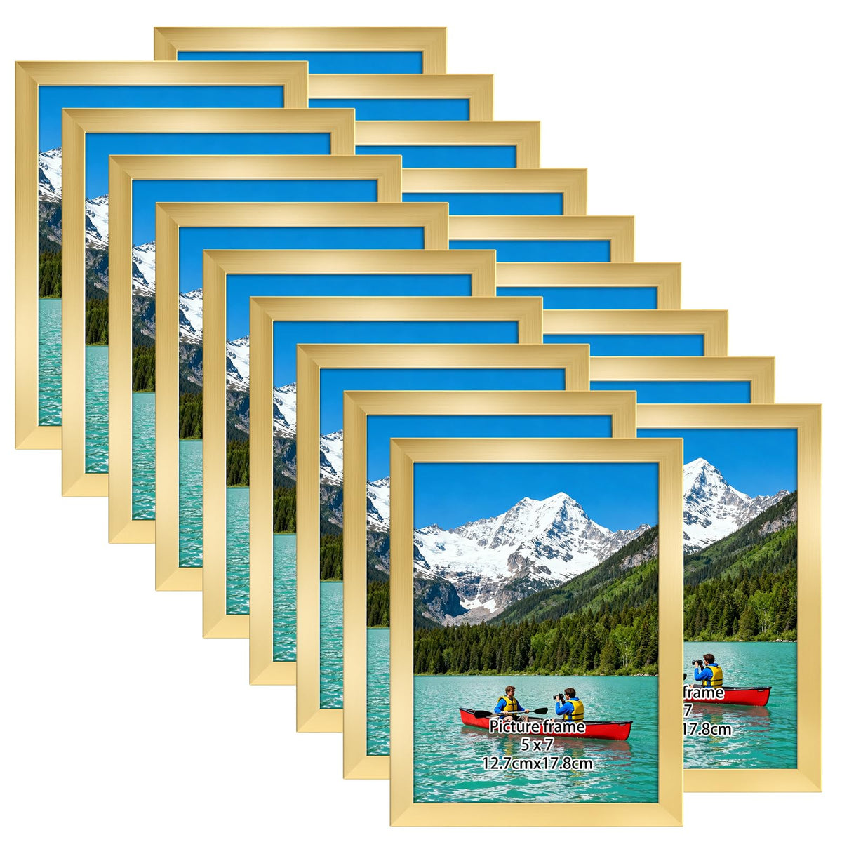 Giftgarden 5x7 Picture Frame Set of 18, Lightweight 5 by 7 Frames Bulk for Gallery Wall Photo Hanging and Tabletop Display, Black